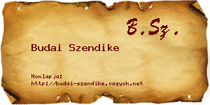 Budai Szendike névjegykártya