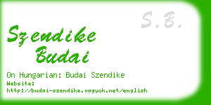 szendike budai business card